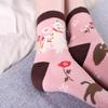 Cute Cartoon Cat Print Two Finger Socks Unisex Japanese Kimono Flip Flop Sandal Split Two Toe Sock Women Men Tabi Socks Harajuku