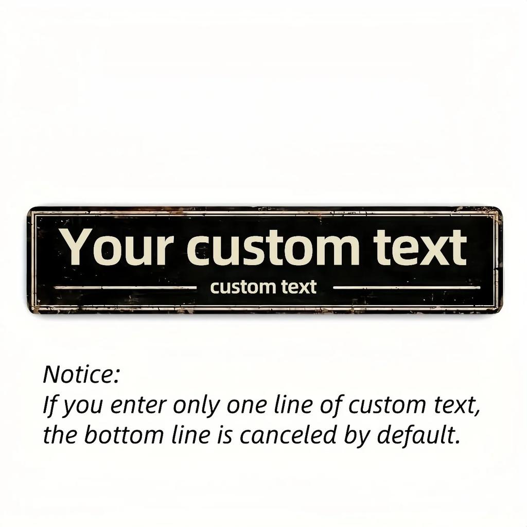 Vintage Metal Tin Sign 4x16 Custom Text Personalized Weather Resistant