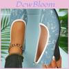 Stylish Women's Casual Denim Slip-on Shoes With Breathable Low Wedge Heel Design