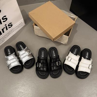 Summer French Fairy Style Thick-soled Flip-flops for Women Casual and Fashionable Roman Women's Shoes