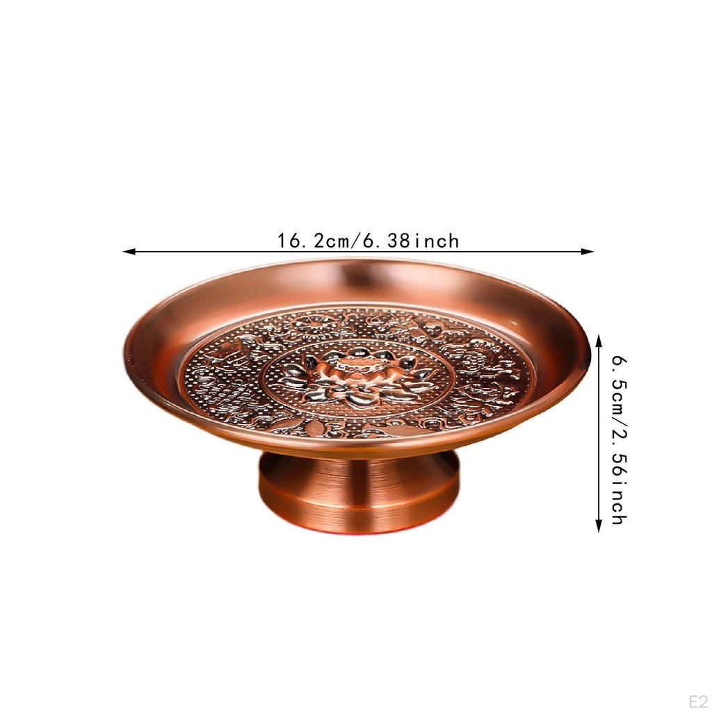 Buddhist Fruit Bowl Decorative Lotus Design Stable Base Footed Temple Tray for