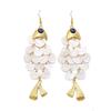European and American style jewelry, personalized dopamine fish scale disc design woven earrings, versatile high-end earrings
