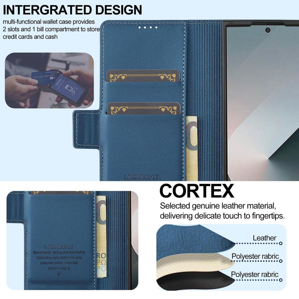 Compatible Galaxy Z Fold7/6/5/4 Leather Wallet Phone Case