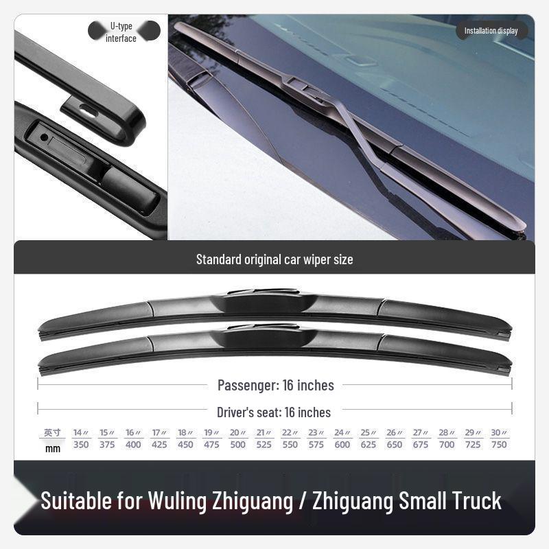 Frameless Wiper Blades for Wuling Zhi Guang 6388/6390/6400S6376 Small Truck