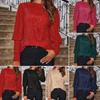 Women Sequined Long Sleeve Top Crew Neck Lantern Sleeve Sparkly Blouse Elegant Casual Office Autumn Shirt S-XXL