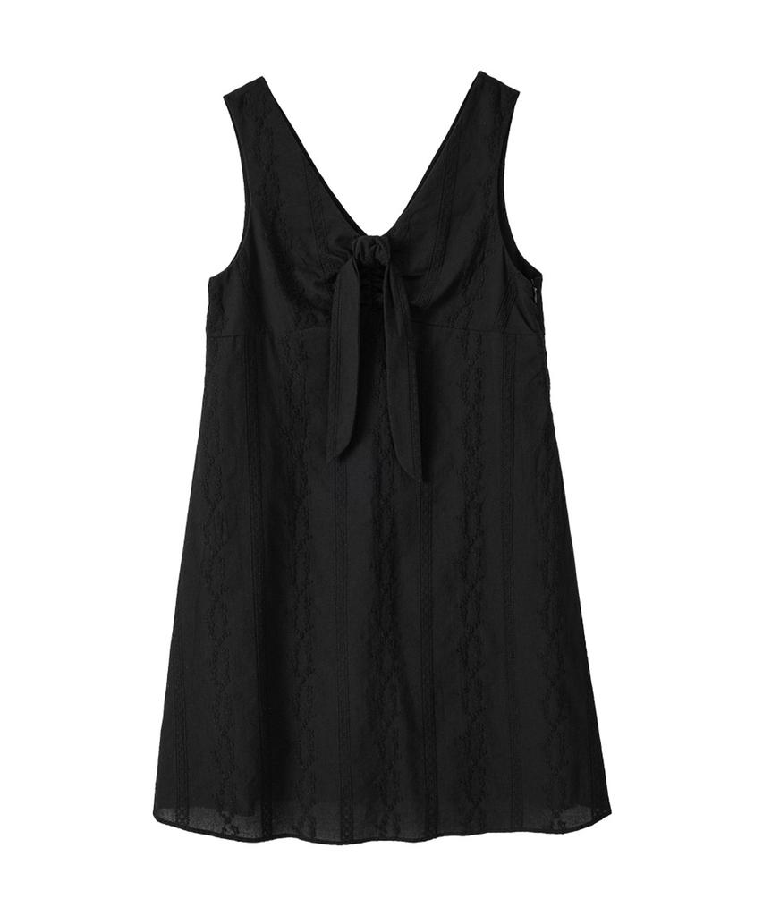 Salon De Yon Hampton Ribbon Mini Dress_ Black