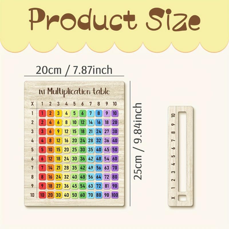 Wooden Multiplication Table Board Math Learning Counting Educational Toy Colorful Number Block Teaching Aids For Kids Gifts