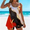 Dames Badkleding Tankini 2-delig Zwempak Tie Dye Vloeiend Patroon Vakantie Zwemkleding