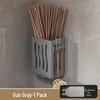 Wall-Mounted Breathable Chopstick & Spoon Holder with Drainage