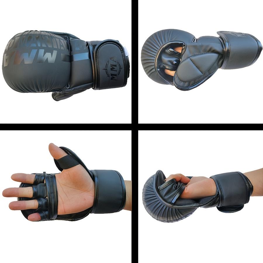 Professional MMA Boxing Gloves for Men & Women - Half-Finger Thick Durable Design with Adjustable Wrist Straps for UFC Training