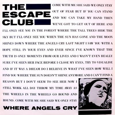12inch Record ESCAPE CLUB - Where Angels Cry 12R6132,12R6132 Parlophone 1986 UK Rock Used