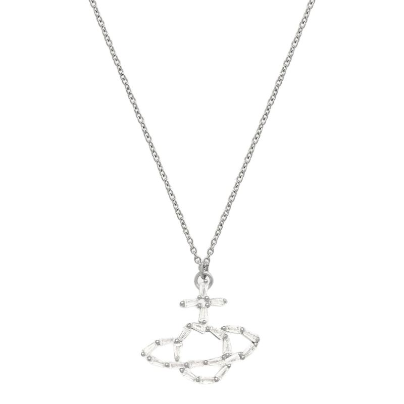 Vivienne Westwood Sphere Pattern Design Necklace Women necklace Silver 630203H1-01P102