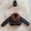 Spot winter new  short fashion warm down cotton clothes  foreign style European and American fur collar jacket women