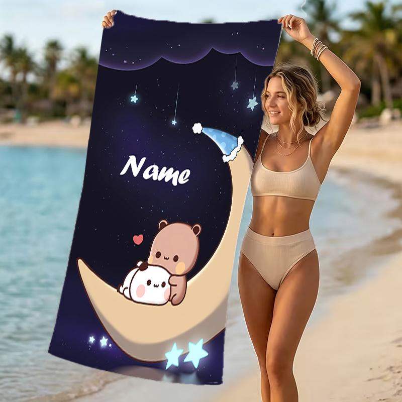 Customizable personalized beach towels Bubu Dudu themed designs.Suitable for the beach, yoga, sports;ideal as beach accessories