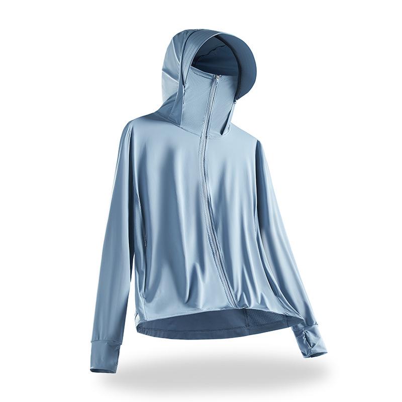 Unisex UPF50+ Sun Protection Jacket with Detachable Hat Brim for Cycling and Hiking