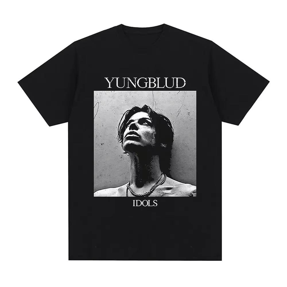 Yungblud Idios Schwarzes Quadrat Foto Grafikdruck T-Shirt Damen Kleidung Kurzarm T-Shirts Lässiges Oversized T-Shirt Oberteile T-Shirts XL