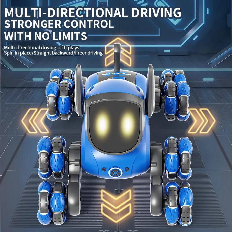 New Q200 Robot Dog 360 Degree Drift Stunt RC Car Small Eight Wheel Gesture Sensing Multi functional Voice Interaction Children T