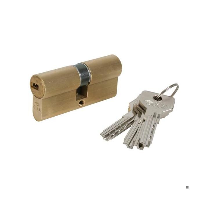 Cylindre De Serrure - GENERIQUE - Asix 30x40 - 6 Goupilles - Clé Réversible - Laiton