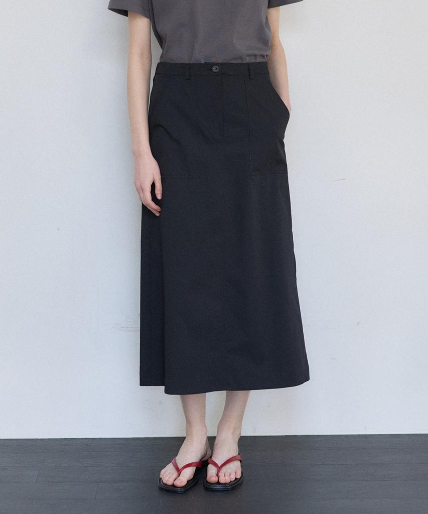 Our Hope Stretch Fatigue A-Line Skirt - Black
