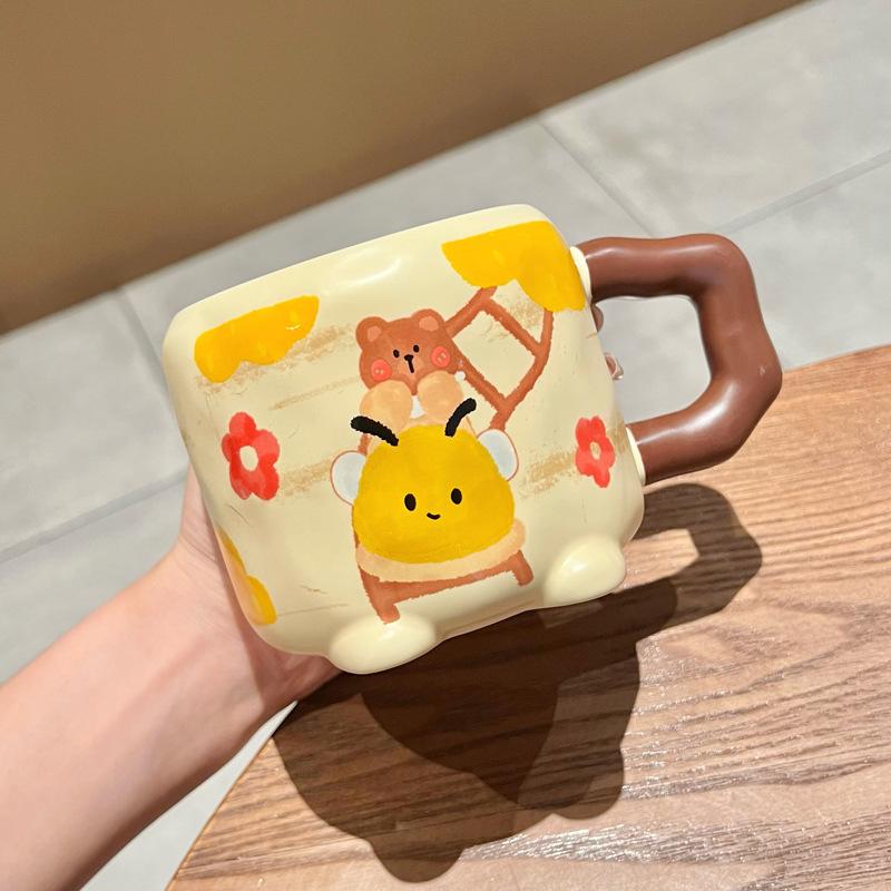 Creative Cute Little Bear Ceramic Mug for Birthday Gift for Sisters and Girlfriends