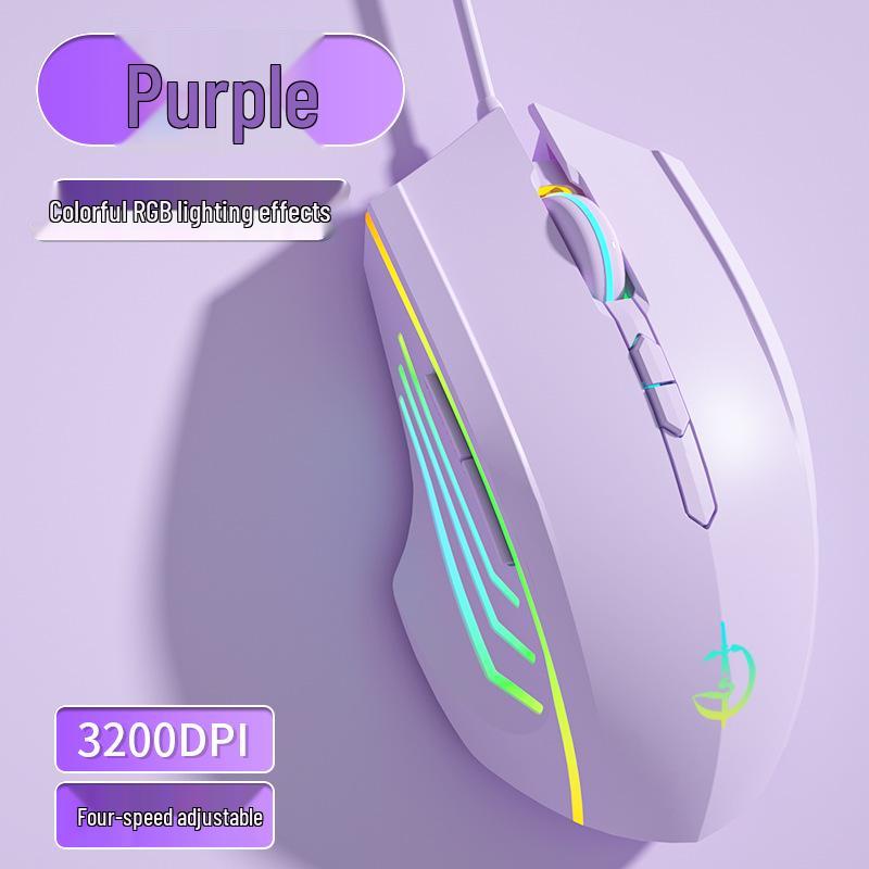 Wired Silent Mechanical Gaming Mouse with Side Buttons for Laptop/Desktop