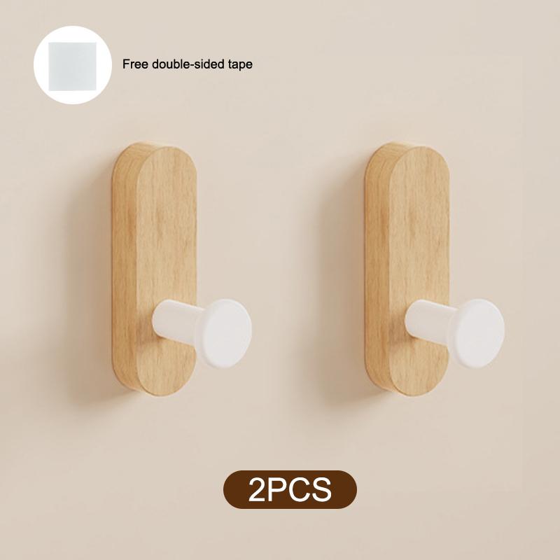 

Деревянные настенные крючки в скандинавском стиле, самоклеящиеся, для подвешивания пальто, полотенца, одежды, одеяла, шляпы, рюкзака, халата, держатель для ключей в прихожую B
