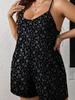 Armee Grün Floral Spaghettiträger Strick Stretch Jumpsuit - Große Größen Damen Vielseitige Sommerkleidung