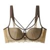 Sexy Mesh Bra for Women Thin Top Support Gathering Underwear Anti-sagging Leopard Print Bra for Women Push Up Bra