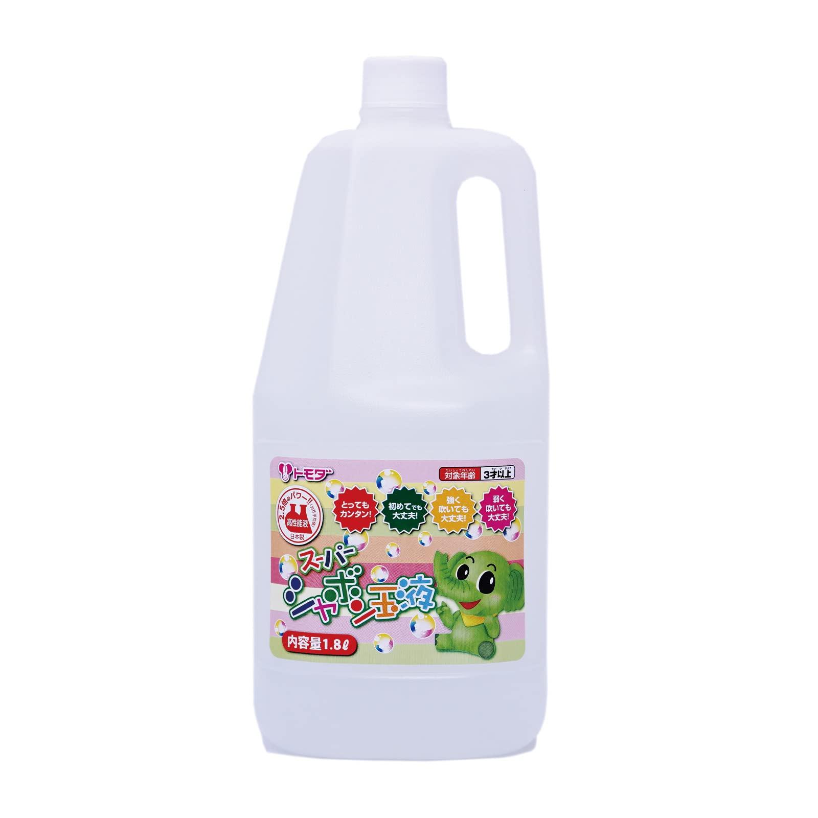 

Tomoda Shokai Bubble 1800ml Large Specially Designed for Small Bubble Made in Meets Toy Safety ST Mark Tomoda Bottled Bubble Liquid Liquid, Capacity,