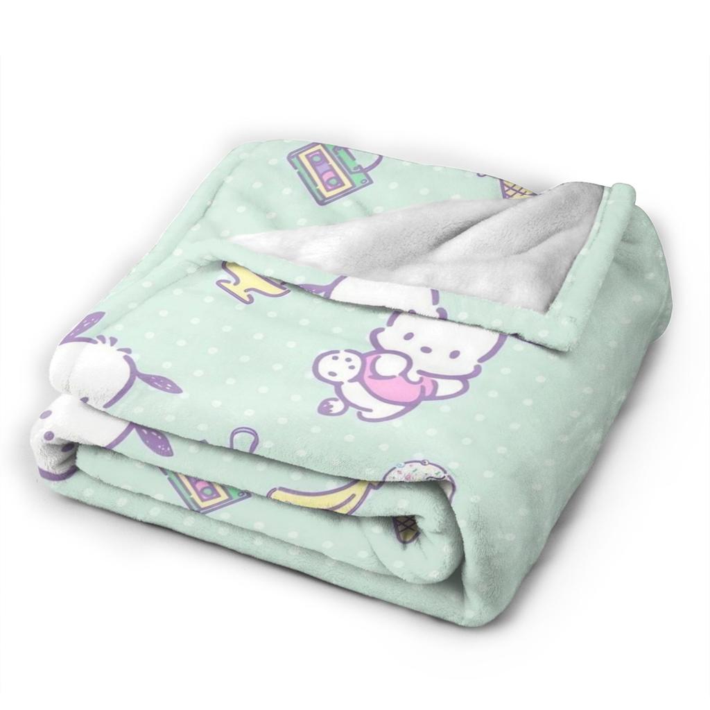 Pochacco Dog Pattern Blanket Cartoon  Plush Throw Blankets Airplane Travel Printed Soft Warm Bedsprea