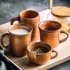 Wooden Cups Handmade Wood Handle Cups Handle Beer Coffee Milk Tea Mug Handmade Natural Kitchen Bar Drinkware Cup