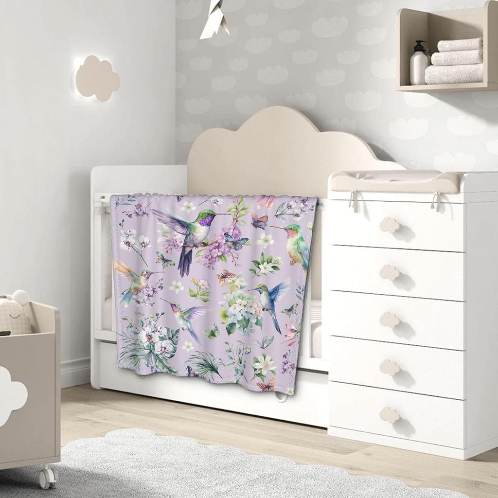Hummingbird Throw Blanket Is Super Soft and Warm,The Lightweight Flannel Blanket Is for All-Season Use,A Great Choice for Gifts