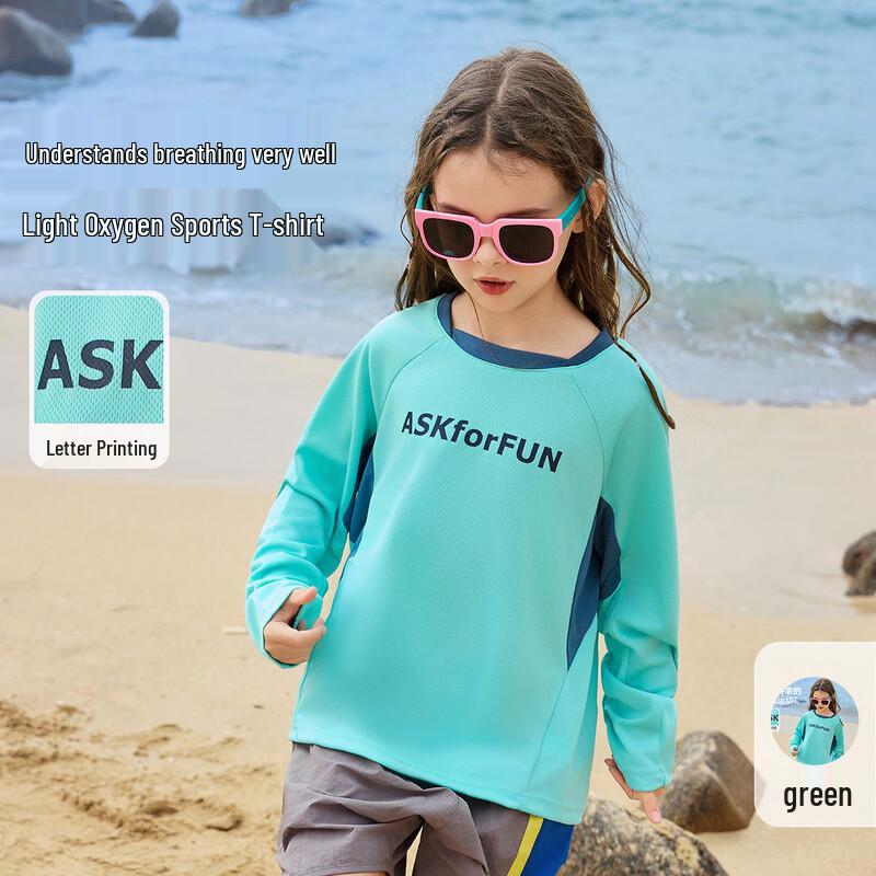 ASK JUNIOR Kids Mesh Breathable Long Sleeve Sports Tee 170