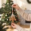 Acrylic Flower Tree Figurines Christmas Ornament with Lanyard, Xmas Shaped Gift for Friends Family Decorative Hanging Pendant Holiday Tree,