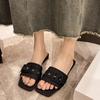 Women's Denim Flat Shoes Summer Slides Open Toe Flat Casual Shoes Solid Color Buckle Sandals Simple Fashion Slippers
