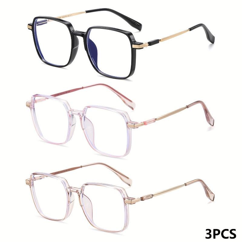 

3 пары стильных и элегантных очков для чтения с квадратной оправой в винтажном стиле, подходящих как для мужчин, так и для женщин 3.0