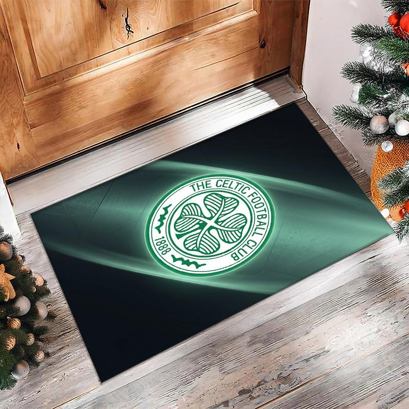 Tappeto Morbido Antiscivolo per Interni con Motivo Calcio Celtic FC, Tappetino Decorativo Sportivo per Camera da Letto