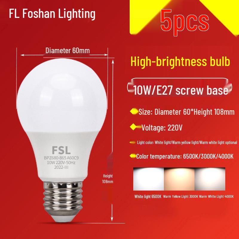 Energie sparende LED-Glühbirne, E27-Schraubfassung, superhelles warmweißes Licht für die Heimbeleuchtung.
