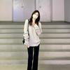 Early Autumn Black V-neck Sweater for Women Unique and Niche Knitted Top for Autumn and Winter