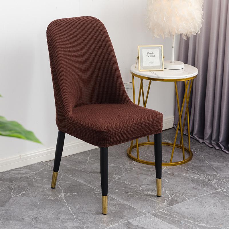 Wedding Banquet Household Folding Chair Cover Thickened Mesh Corn Fleece Half Pack Curved Elastic Chair Cover