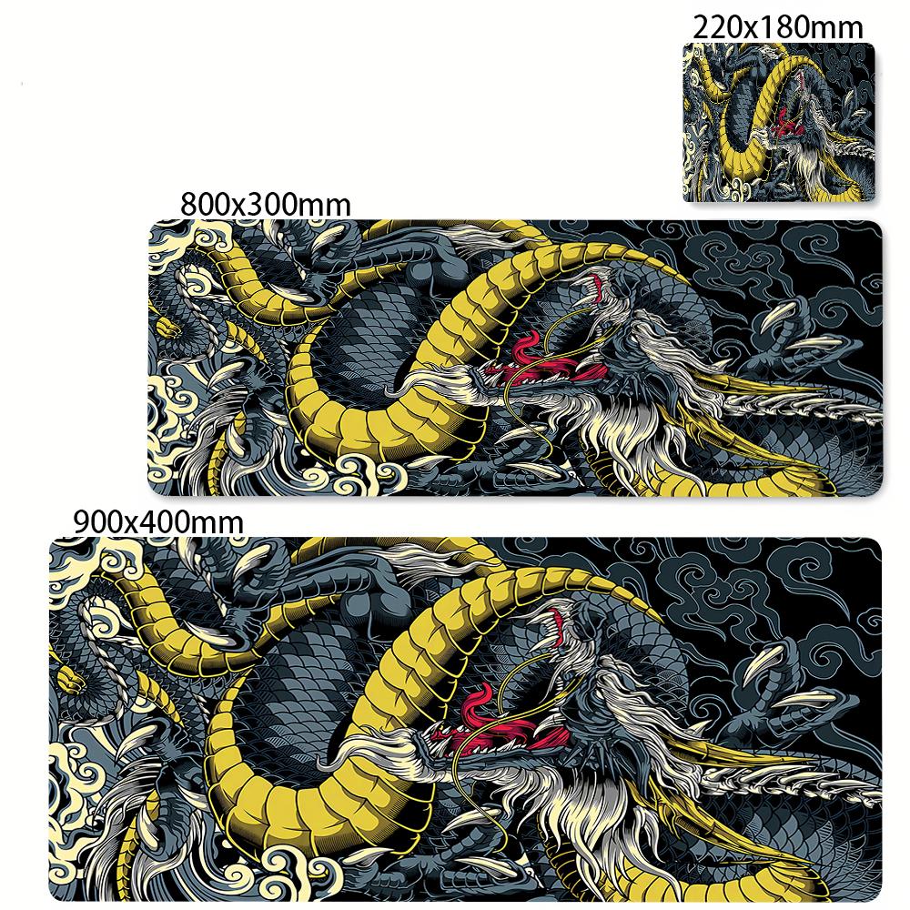 Black and White Dragon Large Mouse Mat Gaming Mousepad Big Rubber Base Mouse Pad Purple Deskpad Eyboard Mats Mousepads