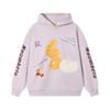 D830 Silver Gray & Haze Purple Embroidered Terry Cloth Hoodie