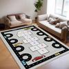 Kids Car Track Rug Play Mat with Numbers and Race Cars Educational Floor Mat for Children's Room Nursery Living Room Decor