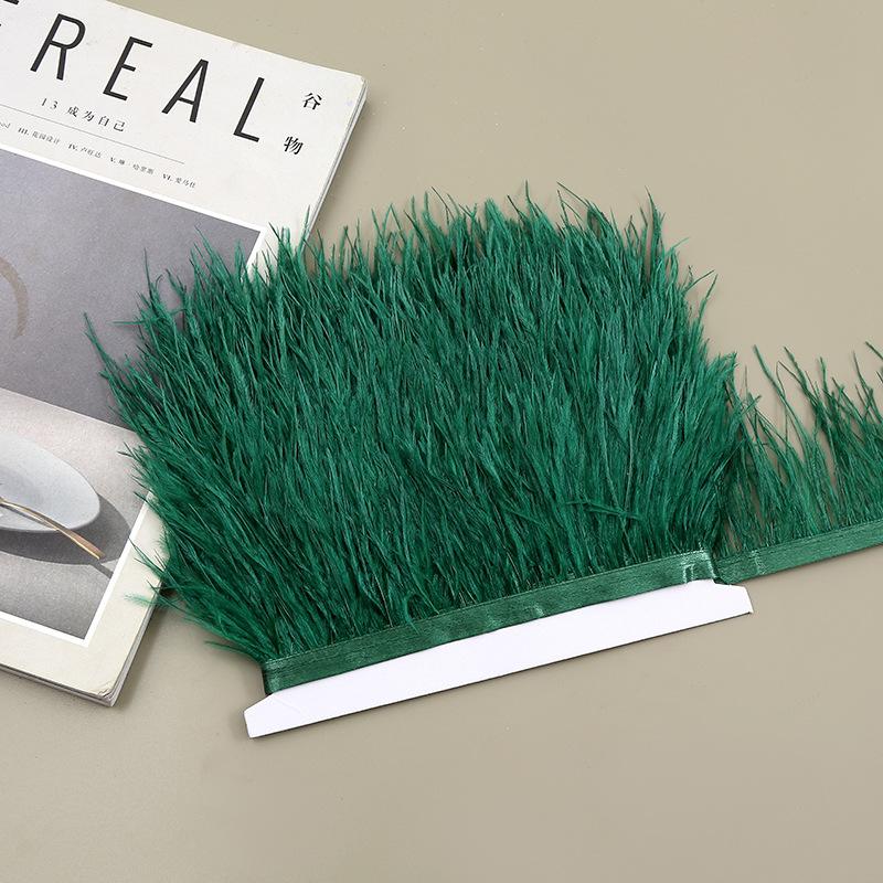 Color 8-10 Cm Ostrich Hair Cloth Edge Clothing Cuffs Hem Ostrich Feather Strips Cloth With Accessories Lace