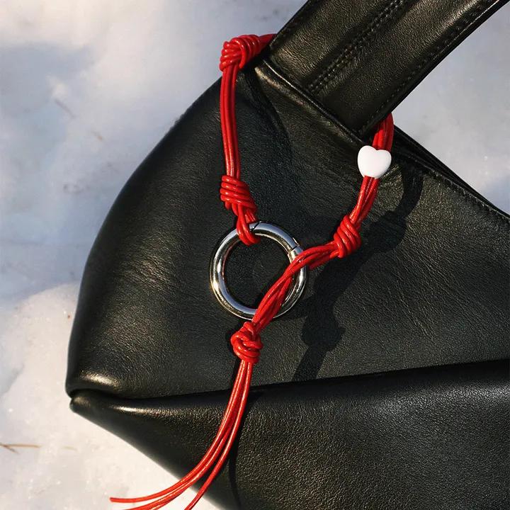 OURPIERRE HERZ LEDER SCHLÜSSELANHÄNGER ROT