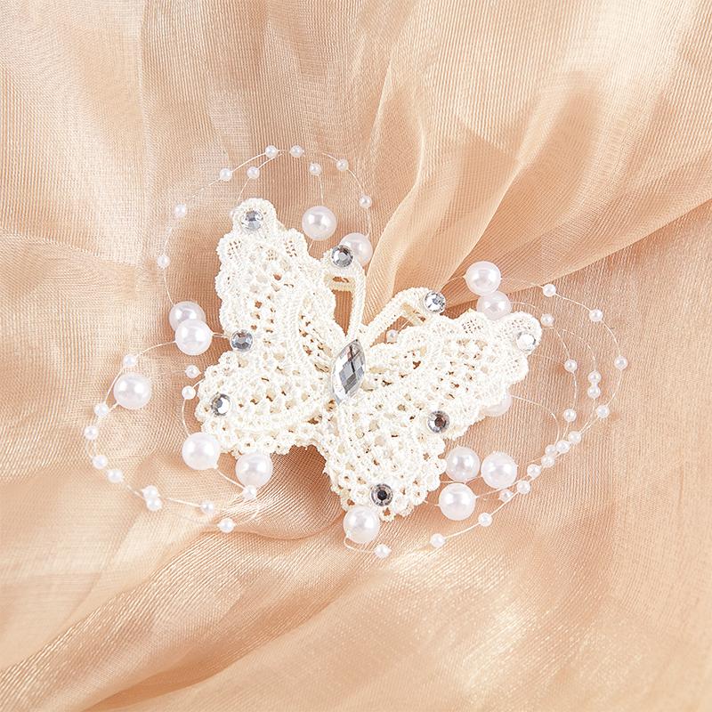 Bridal Pearl Butterfly Hair Clip Barrette Bride Hair Jewelry Accessories
