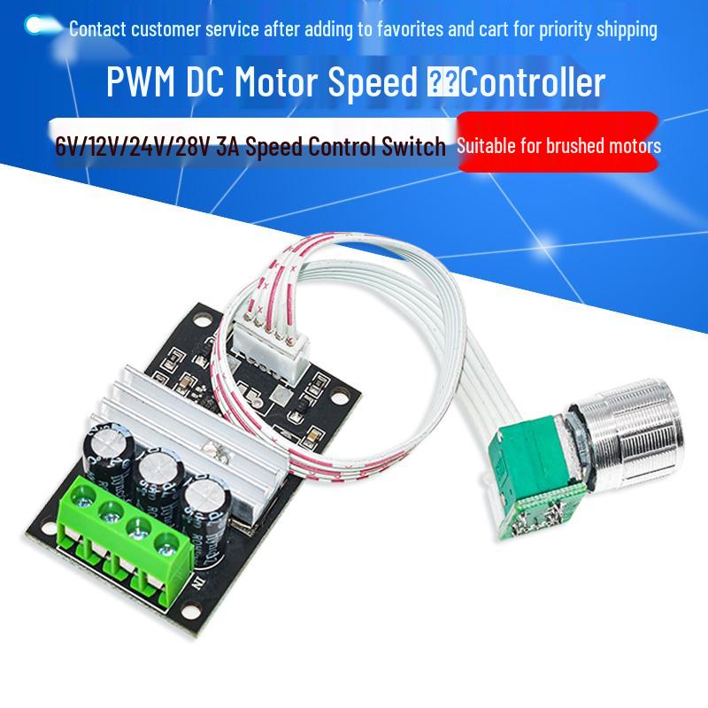 PWM DC-Motor Drehzahlregler 6V-28V 3A mit Schalterfunktion - Modell 1203BKW