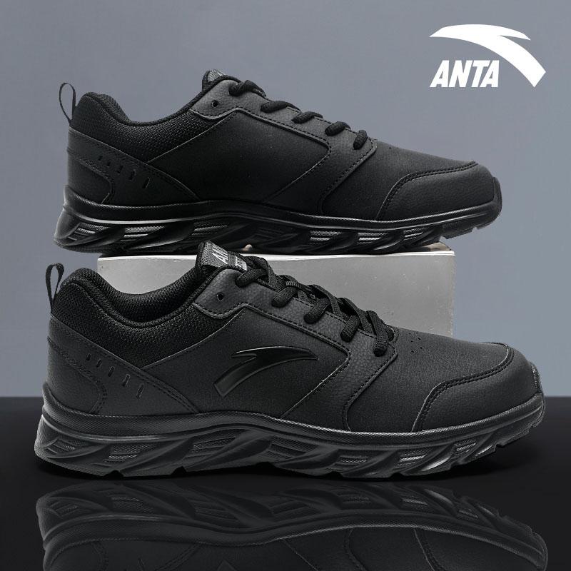 Anta Running Collection Slip Resistant Abrasion Resistant Low top Running Shoes Men's Black Sneakers 912355581-14
