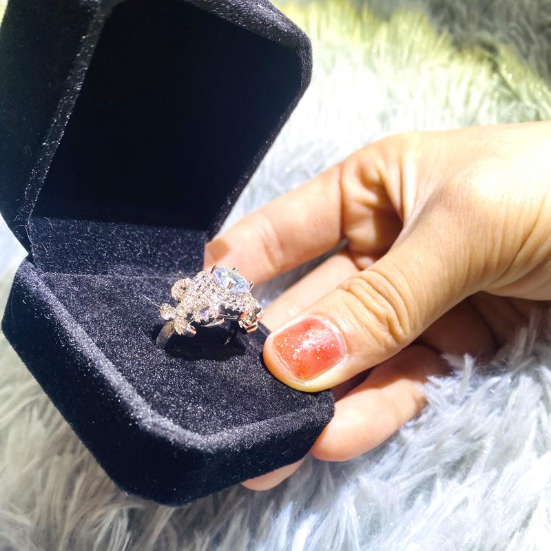 Natural Moissanite Silver Color  Rings Men For Women Flower Party Weeding Anniversary Engagement Gifts Fine