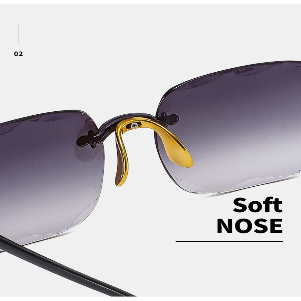 Vintage Gradient Sunglasses UV400 Women Shades Fashion Frameless Sun Glasses for Summer